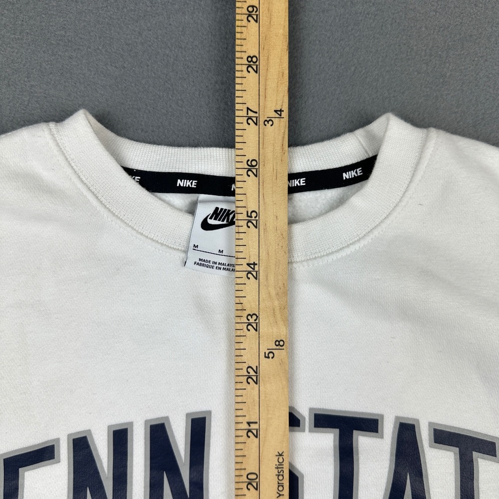 Nike Penn State Nittany Lions Crewneck Sweatshirt White Center Swoosh Mens M - Picture 5 of 7
